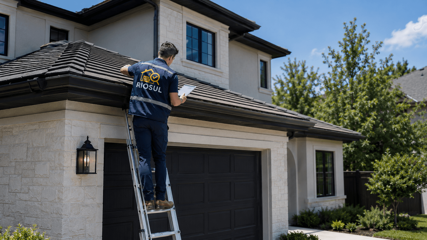 Field inspector capturing roof and property details on-site